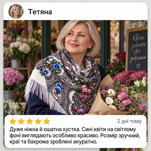 Відгук Тетяна, айворі хустка